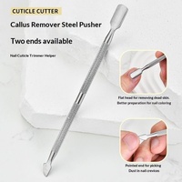 Pousse-cuticules en acier inoxydable double tête, grattoir et dissolvant de vernis à ongles, outil de manucure pour usage domestique, modèle Pusher