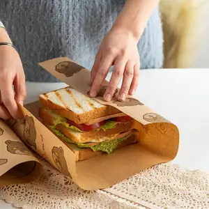 Envoltura de Alimentos con Impresión Rápida Personalizada, Envoltura de Hamburguesa, Papel Sándwich PE a Prueba de Grasa, Paquete Virgen