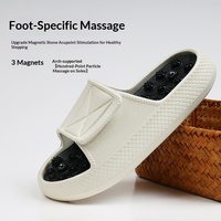 Chaussures de plage décontractées d'été à motif diamant, à bout ouvert, pour hommes, avec planche d'acupression intégrée pour massage des points d'acupuncture, en EVA, vente directe
