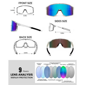 Gafas de Sol Deportivas con Lentes Polarizadas de Espejo, Gafas de Ciclismo con Protección UV400, Gafas de Seguridad para Correr y Conducir, Logotipo Personalizado - Product Image 3