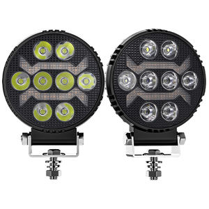 12V 4 pouces carré rond LED lumière de travail avec DRL feux de circulation diurne jaune signal lumineux pour camion moto hors route <span class=keywords><strong>4X4</strong></span> - Product Image 4