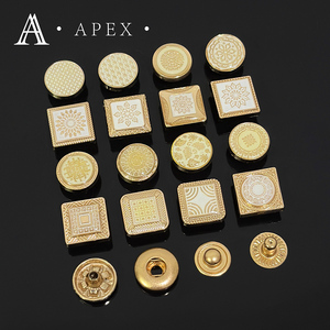 APEX Bouton Usine Haute Qualité Or Logo Marque en Alliage de Zinc Personnalisé Vêtements Bouton Métal Émail Bouton Pression pour Thobe Jubah - Product Image 6