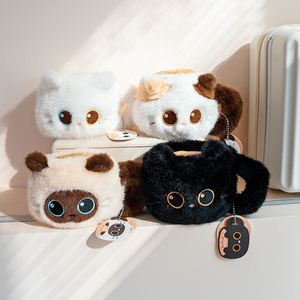 Venta al por mayor de fábrica OEM ODM: Monedero de felpa con forma de gato realista, mini bolso de animal de peluche suave para regalo infantil y decoración del hogar/nursery. - Product Image 2