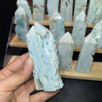 Haute qualité bleu cristal Quartz caraïbes Calcite Points hémimorphite tour Druzy pour la décoration de la maison