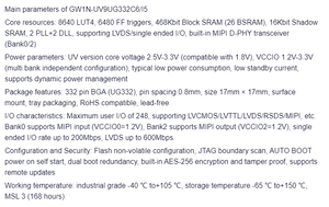 GW1N-UV9UG332C6/I5 Chip FPGA Controlador de Procesador Lógico de Programación para Desarrollo de Sistemas - Product Image 2