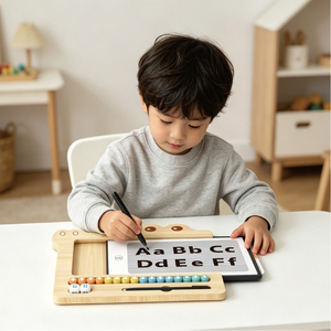 Jouet éducatif pour enfants <span class=keywords><strong>en</strong></span> bois, <span class=keywords><strong>crocodile</strong></span> 2-<span class=keywords><strong>en</strong></span>-1 avec écran LCD, tablette d'écriture et de <span class=keywords><strong>dessin</strong></span>, et jeu d'échecs volant - Product Image 2