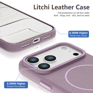 Funda Magnética de Lujo con Textura de Litchi para Teléfono, con Carga Inalámbrica, para 17 Pro y Todas las Series - Venta al Por Mayor - Product Image 6