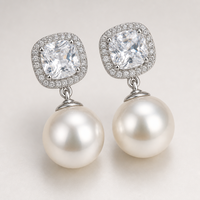Boucles d'oreilles géométriques plaquées or ED590 en forme de goutte d'eau, tige en argent sterling 925, zircon cubique, vente en gros pour femmes, disponibles en argent et or