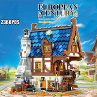 Reobrix 66005 Casa de Ferretero Medieval Europea del Siglo, Modelo MOC, Bloques de Construcción de Plástico para Ensamblar, Juego de Ladrillos, Colección de Juguetes