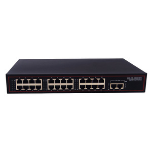 260W 24 + 2 cổng Gigabit mạng PoE 48V chuyển đổi 2 P uplink <span class=keywords><strong>1000</strong></span> <span class=keywords><strong>Mbps</strong></span> 24 cổng PoE chuyển đổi Gigabit 24 cổng cho CCTV Camera - Product Image 1