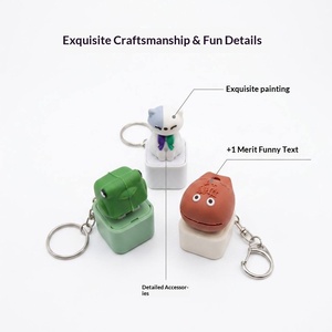 Cute Sound-Playing Creative Button Voice Key <b>Light</b>-<b>Up</b> Plastic Electronic Pendant <b>Keyboard</b> Stress-Relief Keychain - Product Image 6