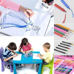 Conjunto de arte para dibujar y pintar para niños, con crayones, pasteles al óleo, rotuladores de acuarela, herramientas de lápiz de colores, regalo para niños y niñas, 168 Uds. - Product Image 3