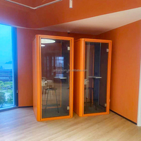 Installation facile, cabine de réunion insonorisée 35 dB, cabine téléphonique acoustique, studio à domicile, cabine ronde