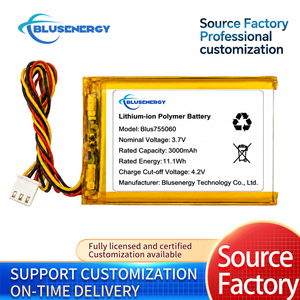 แบตเตอรี่ลิเธียมไอออนโพลิเมอร์ Blusenergy 3.7V 3000mAh รุ่น Blus755060 สำหรับอุปกรณ์อิเล็กทรอนิกส์สำหรับผู้บริโภค - Product Image 4