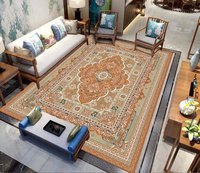 Tapis de sol en microfibre 100% polyester, style bohème floral, fabriqué à la machine, grand tapis de salon, paillasson antidérapant