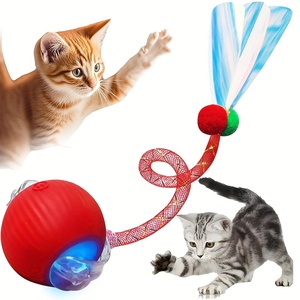 Wholesale Indoor <strong>Cat</strong> Interactive Ball <strong>Toy</strong> With Elastic Net Tail Automatic Moving Ball <strong>Toy</strong> Activation Electric <strong>Cat</strong> <strong>Toy</strong> - Product Image 1