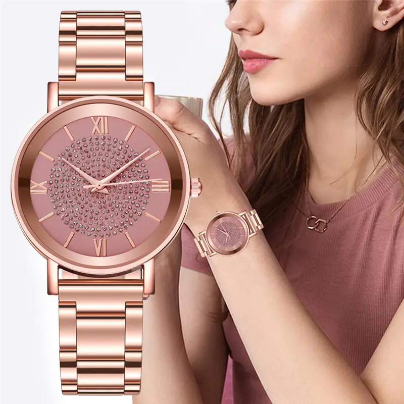 WJ-9668 Luxury Relojes De Mujer Women's Full Diamond Watch Quartz Women Watch Factory Direct Sale Lady's Alloy Yiwu 2020 Custom