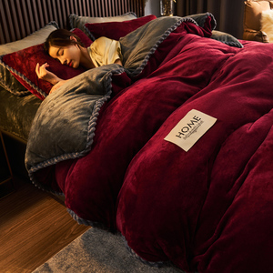 Sữa Lông Cừu Chất Béo Comforter Có Thể Giặt Duvet Bên Trong + Bìa 2 cái/bộ Nhà Mùa Đông Ấm Áp Dày Lanh Nhung 2 cái/bộ Làm Đầy Duvet Bộ - Product Image 5