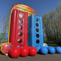 Jeu de lancer de balles gonflable de qualité commerciale, grand équipement de jeu interactif de type fête foraine, trampoline rebondissant pour location événementielle