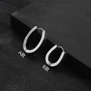 Pendientes de aro de acero inoxidable en forma de U para hombres y mujeres, uso diario unisex CF152 - Product Image 2