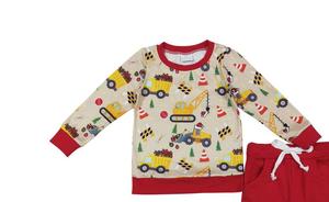 Conjunto Navideño para Niños Pequeños al por Mayor, en Existencia, Camisa de Manga Larga con Estampado de Camión Rojo, Pantalones de Construcción, Seda de Leche, Día Festivo, Muestra de 7 Días - Product Image 2