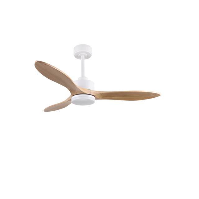 Smart Wooden Ceiling Fan with Light Remote Control Electric Powered Fan and Light Simple Design Made in China