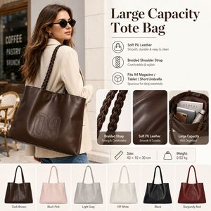 Bolso Tote de Cuero PU Repujado para Mujer, Gran Capacidad, Estilo Vintage, Bolso de Hombro para Uso Diario, Venta al Por Mayor - Product Image 1