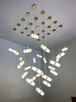 Lustre Moderne de Luxe en Gros, Lampe en Laiton et Albâtre, Finition Noir et Or, Ampoules Incandescentes, Garantie de 2 Ans pour l'Éclairage