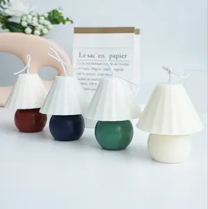 SZ03台灯形状蜡烛模具两件式芬芳3D韩国百褶灯ins风蜡烛模具