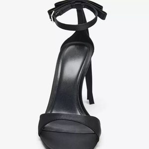 ZA 2026 Nuove <span class=keywords><strong>Scarpe</strong></span> Estive da Donna <span class=keywords><strong>Nere</strong></span> in Camoscio con Punta Aperta Eleganti Sexy alla Moda Sandali con Tacco a Spillo e Fibbia a Fiocco Stile Europeo - Product Image 2