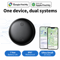 Traceur MFi BLE Apple Find My & Google Find Hub, localisateur intelligent à double système avec batterie remplaçable CR2032