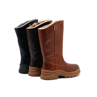Bottes hautes à lacets pour femmes, brillantes, pour l'hiver, avec semelle en caoutchouc, augmentant la taille