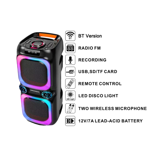8" New Portable Home Theater Professional Multimedia Karaoke Mini Wireless Trolley PA Loud Audio Active Speaker