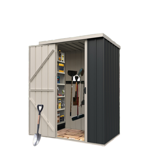 EF0403-H175-H 4 X 3 FT <span class=keywords><strong>Abri</strong></span> de <span class=keywords><strong>jardin</strong></span> préfabriqué en métal moderne pour l'extérieur, facile à assembler, imperméable, écologique - Product Image 1