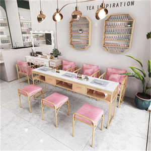 Siman moderno profesional Nail Tech mesa y silla manicura muebles escritorio tamaño personalizado para belleza Spa salón sala <span class=keywords><strong>de</strong></span> estar uso - Product Image 6