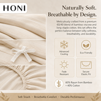 Ensemble de literie HONI Private Label, lit double, style luxueux, 400TC, 3 pièces, housse de couette pour la chambre à coucher