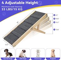Rampe pliable pour petit chien améliorée, 4 hauteurs réglables, portable, stable, avec coussin antidérapant, marches pour animaux de compagnie pour canapé, escalier