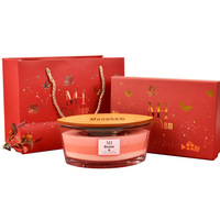 Bougie d'aromathérapie personnalisée à 3 mèches, bruit blanc, en forme de tasse, coffret cadeau haut de gamme, souvenir, parfum végétal, mélange de soja
