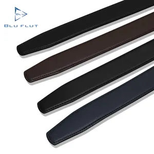 ユニセックス用バックルカジュアルレザーウエストベルトなしの高品質Blu Flutメンズレザーベルトストラップ