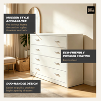 Armoire de rangement en acier blanche à 4 tiroirs, 120 cm de large, robuste, à monter soi-même (KD), coffre de rangement pour chambre, salon, bureau, école, vente en gros