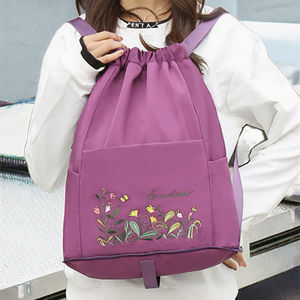 Sac à dos de sport pliable décontracté avec séparation sec/humide, imperméable, pour la plage et les voyages, unisexe, broderie ethnique, motif géométrique - Product Image 3