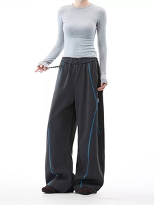 Pantalons de survêtement de style vintage américain, ligne <span class=keywords><strong>soha</strong></span>, sport, automne et hiver, décontractés, amples, coupe droite - Product Image 4