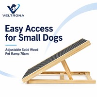 Ramp Lipat Anjing Kayu Solid 2 Tingkat dengan Ketinggian yang Dapat Disesuaikan untuk Sofa, Tangga Hewan Peliharaan Portabel Anti Selip