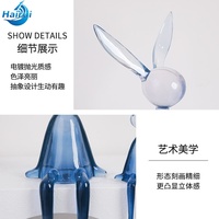 Décorations d'intérieur de luxe créatives faites à la main, en fer et résine, ornements de lapin aux longues oreilles assis pour les meubles TV et les entrées