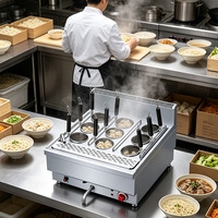 JUSTA Tisch-Elektro-Nudelkocher mit 9 Körben, Edelstahl, kommerzieller Pasta-Kocher, 5000-10000W, 1 Jahr Garantie, für Restaurants
