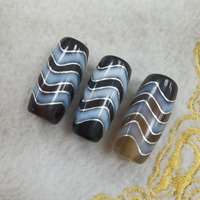 Vente promotionnelle de perles Dzi gravées avec une ligne argentée, motif Guanyin, princesse, dieu