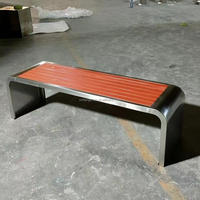 Plastique bois acier inoxydable métal parc banc en bois siège jardin extérieur patio banc de menuiserie