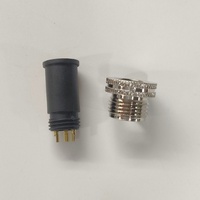 Connecteur mâle droit M12 moulé pour câble automobile, boîtier plastique, 3, 5, 8 broches, code A, type à souder