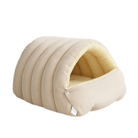 Nid d'hiver pour chat semi-fermé, maison chaude pour animaux de compagnie, nid d'intérieur amovible et lavable, maison sécurisée pour chat