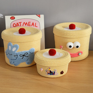 Panier de rangement créatif pour bureau, organisateur de collations et de petits objets, panier en tissu tressé pour la maison et le salon - Product Image 2